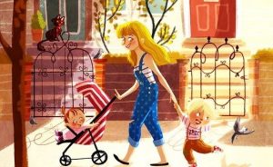 Mor på tur med barna