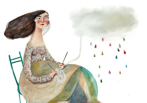 tegning av mor med fødselsdepresjon