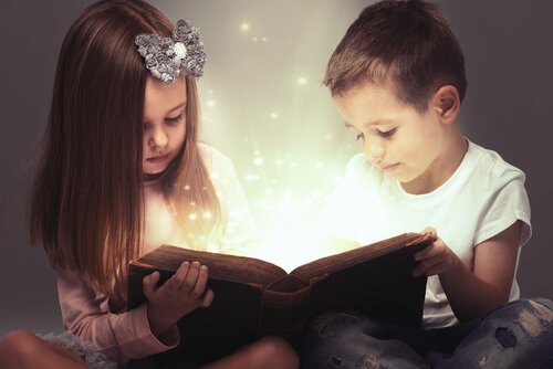 barn leser bok