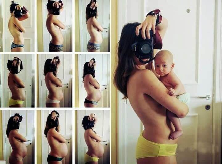 gravid kvinne tar bilder