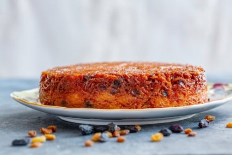 oppskrift på kugel med tørket frukt